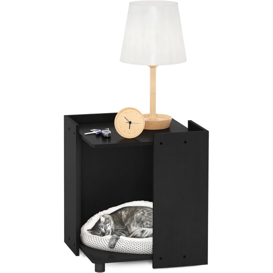 Furinno Peli Small Side Table with Cat Litter Tray Plain White Furinno Peli Small Side Table with Cat Litter Tray Plain White