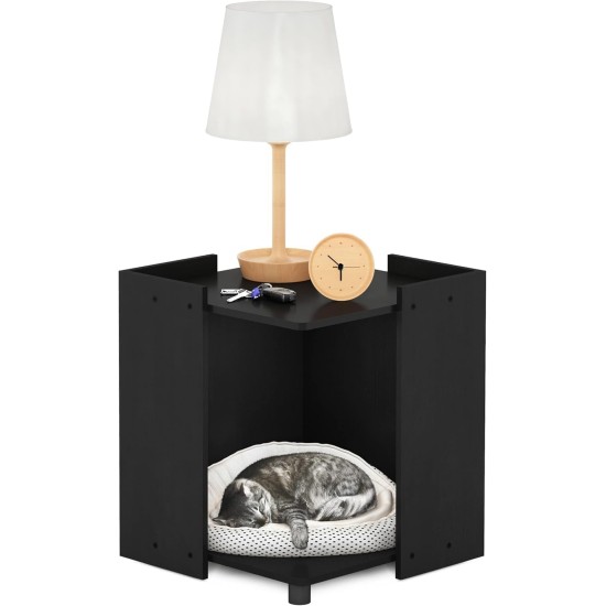 Furinno Peli Small Side Table with Cat Litter Tray Plain White Furinno Peli Small Side Table with Cat Litter Tray Plain White