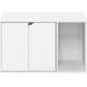 Furinno Peli Small Side Table with Cat Litter Tray Plain White Furinno Peli Small Side Table with Cat Litter Tray Plain White
