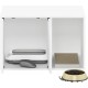 Furinno Peli Small Side Table with Cat Litter Tray Plain White Furinno Peli Small Side Table with Cat Litter Tray Plain White