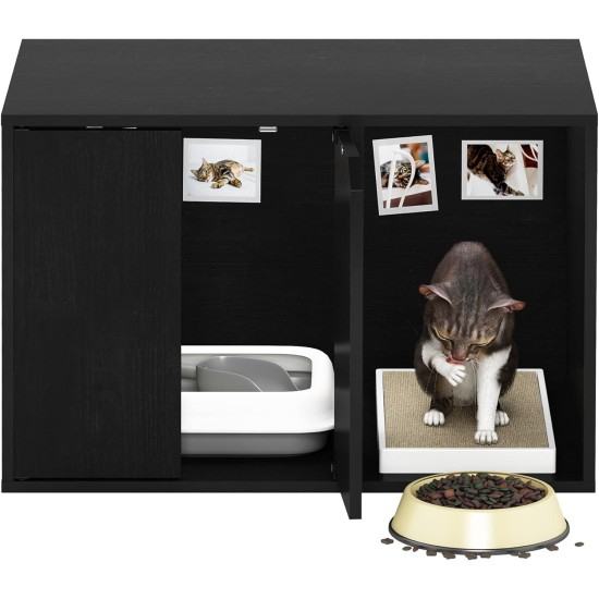 Furinno Peli Small Side Table with Cat Litter Tray Plain White Furinno Peli Small Side Table with Cat Litter Tray Plain White