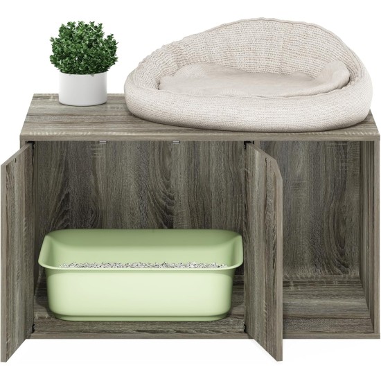 Furinno Peli Small Side Table with Cat Litter Tray Plain White Furinno Peli Small Side Table with Cat Litter Tray Plain White