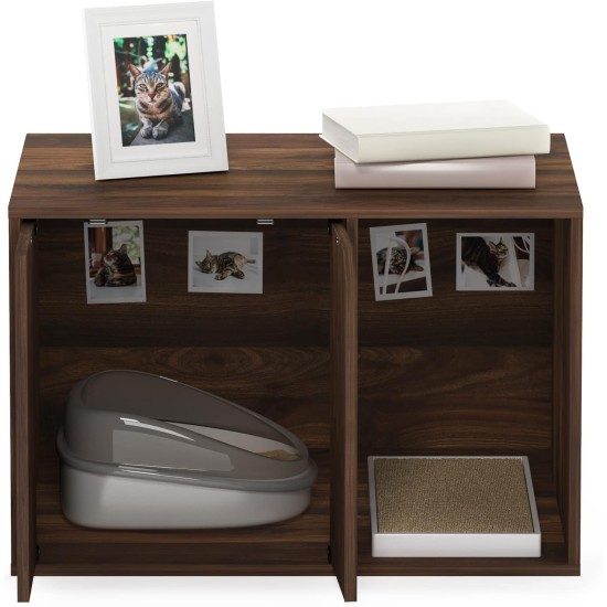 Furinno Peli Small Side Table with Cat Litter Tray Plain White Furinno Peli Small Side Table with Cat Litter Tray Plain White