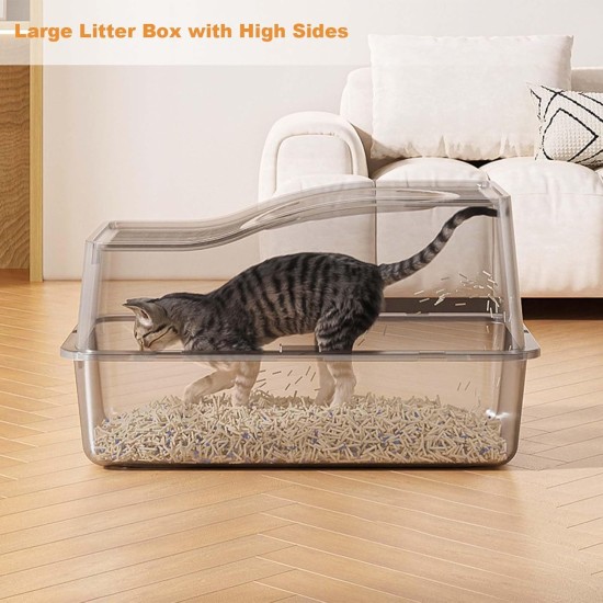 GarveeMore Katzentoilette aus Edelstahl, XXL, geschlossenes Katzentoilette, Öffnung Oben, Geruchskontrolle, auslaufsicher mit abnehmbarem Katzentoilette, 60 x 40 x 34,5 cm, Grau GarveeMore Katzentoilette aus Edelstahl, XXL, geschlossenes Katzentoilette, Öffnung Oben, Geruchskontrolle, auslaufsicher mit abnehmbarem Katzentoilette, 60 x 40 x 34,5 cm, Grau