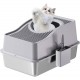 GarveeMore Stainless Steel Cat Litter Box, XXL, Closed Cat Litter Box, Top Opening, Odour Control, Leak-Proof with Removable Cat Litter Tray, 60 x 40 x 39.5 cm, Grey GarveeMore Stainless Steel Cat Litter Box, XXL, Closed Cat Litter Box, Top Opening, Odour Control, Leak-Proof with Removable Cat Litter Tray, 60 x 40 x 39.5 cm, Grey