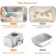 GarveeMore Stainless Steel Cat Litter Box, XXL, Closed Cat Litter Box, Top Opening, Odour Control, Leak-Proof with Removable Cat Litter Tray, 60 x 40 x 39.5 cm, Grey GarveeMore Stainless Steel Cat Litter Box, XXL, Closed Cat Litter Box, Top Opening, Odour Control, Leak-Proof with Removable Cat Litter Tray, 60 x 40 x 39.5 cm, Grey