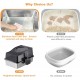 GarveeMore Stainless Steel Cat Litter Box, XXL, Closed Cat Litter Box, Top Opening, Odour Control, Leak-Proof with Removable Cat Litter Tray, 60 x 40 x 39.5 cm, Grey GarveeMore Stainless Steel Cat Litter Box, XXL, Closed Cat Litter Box, Top Opening, Odour Control, Leak-Proof with Removable Cat Litter Tray, 60 x 40 x 39.5 cm, Grey