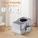 GarveeMore Stainless Steel Cat Litter Box, XXL, Closed Cat Litter Box, Top Opening, Odour Control, Leak-Proof with Removable Cat Litter Tray, 60 x 40 x 39.5 cm, Grey GarveeMore Stainless Steel Cat Litter Box, XXL, Closed Cat Litter Box, Top Opening, Odour Control, Leak-Proof with Removable Cat Litter Tray, 60 x 40 x 39.5 cm, Grey