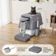 Gimars 3 in 1 High-Sided Anti-Spill Stainless Steel Cat Litter Tray with Lid, Extra Large Closed Cat Box with Shovel, Front & Top Entrance for Multiple Cats Gimars 3 in 1 High-Sided Anti-Spill Stainless Steel Cat Litter Tray with Lid, Extra Large Closed Cat Box with Shovel, Front & Top Entrance for Multiple Cats