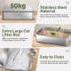 Gimars 3 in 1 High-Sided Anti-Spill Stainless Steel Cat Litter Tray with Lid, Extra Large Closed Cat Box with Shovel, Front & Top Entrance for Multiple Cats Gimars 3 in 1 High-Sided Anti-Spill Stainless Steel Cat Litter Tray with Lid, Extra Large Closed Cat Box with Shovel, Front & Top Entrance for Multiple Cats