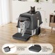 Gimars 3 in 1 High-Sided Anti-Spill Stainless Steel Cat Litter Tray with Lid, Extra Large Closed Cat Box with Shovel, Front & Top Entrance for Multiple Cats Gimars 3 in 1 High-Sided Anti-Spill Stainless Steel Cat Litter Tray with Lid, Extra Large Closed Cat Box with Shovel, Front & Top Entrance for Multiple Cats