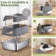 Gimars 3 in 1 High-Sided Anti-Spill Stainless Steel Cat Litter Tray with Lid, Extra Large Closed Cat Box with Shovel, Front & Top Entrance for Multiple Cats Gimars 3 in 1 High-Sided Anti-Spill Stainless Steel Cat Litter Tray with Lid, Extra Large Closed Cat Box with Shovel, Front & Top Entrance for Multiple Cats