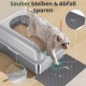Gimars XL Katzenklo Edelstahl, Große Katzentoilette aus Metall 20L mit Streuschaufel & Matte, Edelstahl Katzenklo für mittelgroße & große Katzen Gimars XL Katzenklo Edelstahl, Große Katzentoilette aus Metall 20L mit Streuschaufel & Matte, Edelstahl Katzenklo für mittelgroße & große Katzen