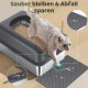 Gimars XL Katzenklo Edelstahl, Große Katzentoilette aus Metall 20L mit Streuschaufel & Matte, Edelstahl Katzenklo für mittelgroße & große Katzen Gimars XL Katzenklo Edelstahl, Große Katzentoilette aus Metall 20L mit Streuschaufel & Matte, Edelstahl Katzenklo für mittelgroße & große Katzen