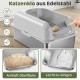 Gimars XL Katzenklo Edelstahl, Große Katzentoilette aus Metall 20L mit Streuschaufel & Matte, Edelstahl Katzenklo für mittelgroße & große Katzen Gimars XL Katzenklo Edelstahl, Große Katzentoilette aus Metall 20L mit Streuschaufel & Matte, Edelstahl Katzenklo für mittelgroße & große Katzen