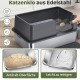 Gimars XL Metal Cat Litter Tray - Odour Resistant Cat Litter Tray Stainless Steel Leakproof Tray with Scoop & Mat, Suitable for Large, Medium & Small Cats Gimars XL Metal Cat Litter Tray - Odour Resistant Cat Litter Tray Stainless Steel Leakproof Tray with Scoop & Mat, Suitable for Large, Medium & Small Cats