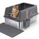 Gimars XL Metal Cat Litter Tray, Large Cat Litter Tray Stainless Steel 20 L with Shovel & Mat, Robust Metal Cat Litter Tray, Stainless Steel Cat Litter Tray for Large and Medium Cats Gimars XL Metal Cat Litter Tray, Large Cat Litter Tray Stainless Steel 20 L with Shovel & Mat, Robust Metal Cat Litter Tray, Stainless Steel Cat Litter Tray for Large and Medium Cats