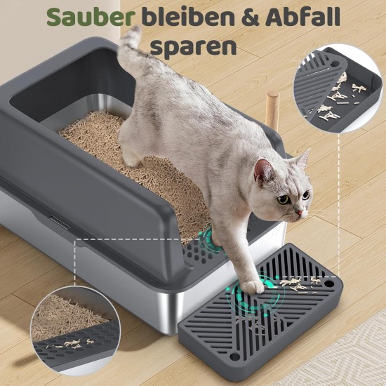 Gimars XL Metal Cat Litter Tray, Large Cat Litter Tray Stainless Steel 20 L with Shovel & Mat, Robust Metal Cat Litter Tray, Stainless Steel Cat Litter Tray for Large and Medium Cats Gimars XL Metal Cat Litter Tray, Large Cat Litter Tray Stainless Steel 20 L with Shovel & Mat, Robust Metal Cat Litter Tray, Stainless Steel Cat Litter Tray for Large and Medium Cats