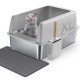 Gimars XL Metal Cat Litter Tray, Large Cat Litter Tray Stainless Steel 20 L with Shovel & Mat, Robust Metal Cat Litter Tray, Stainless Steel Cat Litter Tray for Large and Medium Cats Gimars XL Metal Cat Litter Tray, Large Cat Litter Tray Stainless Steel 20 L with Shovel & Mat, Robust Metal Cat Litter Tray, Stainless Steel Cat Litter Tray for Large and Medium Cats