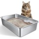 Gimars XXL Stainless Steel Cat Litter Tray with High Rim - Thick-Walled, Rustproof, Odourless, Easy to Clean Stainless Steel Cat Litter Tray for Cats and Rabbits Gimars XXL Stainless Steel Cat Litter Tray with High Rim - Thick-Walled, Rustproof, Odourless, Easy to Clean Stainless Steel Cat Litter Tray for Cats and Rabbits