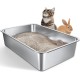 Gimars XXL Stainless Steel Cat Litter Tray with High Rim - Thick-Walled, Rustproof, Odourless, Easy to Clean Stainless Steel Cat Litter Tray for Cats and Rabbits Gimars XXL Stainless Steel Cat Litter Tray with High Rim - Thick-Walled, Rustproof, Odourless, Easy to Clean Stainless Steel Cat Litter Tray for Cats and Rabbits