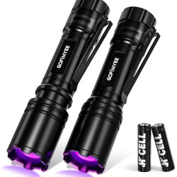 Gofimyee UV Torch Black Light Lamp, Pack of 2 Mini UV Lamp with Adjustable Focus, 395 nm Ultraviolet Lamp for Geocaching, Pet Urine Detectors, Amber Search etc., Includes 2 AA Batteries Gofimyee UV Torch Black Light Lamp, Pack of 2 Mini UV Lamp with Adjustable Focus, 395 nm Ultraviolet Lamp for Geocaching, Pet Urine Detectors, Amber Search etc., Includes 2 AA Batteries