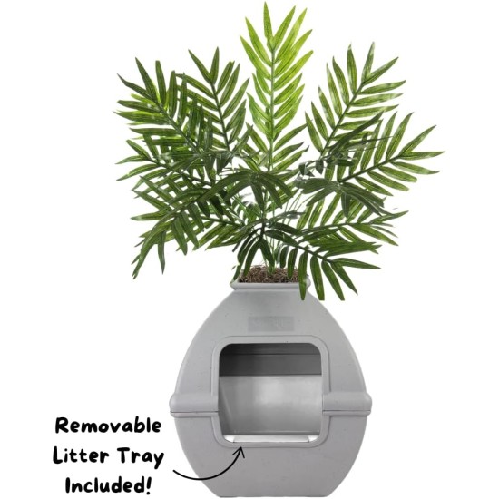 Good Pet Stuff, Hidden Cat Litter Tray and Reusable Insert, Square Cat Litter Tray with Artificial Plants, Ventilated Carbon Odor Filter System, Easy to Clean, White Birch Good Pet Stuff, Hidden Cat Litter Tray and Reusable Insert, Square Cat Litter Tray with Artificial Plants, Ventilated Carbon Odor Filter System, Easy to Clean, White Birch