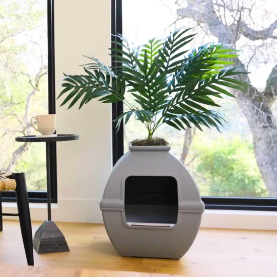 Good Pet Stuff, Hidden Cat Litter Tray and Reusable Insert, Square Cat Litter Tray with Artificial Plants, Ventilated Carbon Odor Filter System, Easy to Clean, White Birch Good Pet Stuff, Hidden Cat Litter Tray and Reusable Insert, Square Cat Litter Tray with Artificial Plants, Ventilated Carbon Odor Filter System, Easy to Clean, White Birch