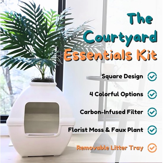 Good Pet Stuff, Hidden Cat Litter Tray and Reusable Insert, Square Cat Litter Tray with Artificial Plants, Ventilated Carbon Odor Filter System, Easy to Clean, White Birch Good Pet Stuff, Hidden Cat Litter Tray and Reusable Insert, Square Cat Litter Tray with Artificial Plants, Ventilated Carbon Odor Filter System, Easy to Clean, White Birch