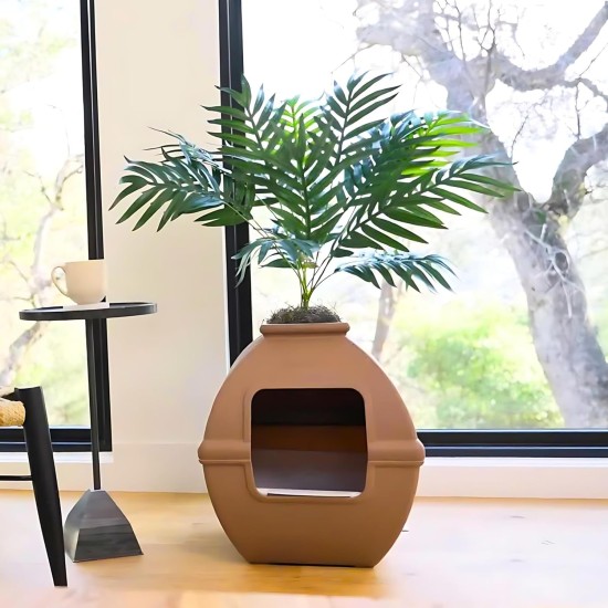 Good Pet Stuff, Hidden Cat Litter Tray and Reusable Insert, Square Cat Litter Tray with Artificial Plants, Ventilated Carbon Odor Filter System, Easy to Clean, White Birch Good Pet Stuff, Hidden Cat Litter Tray and Reusable Insert, Square Cat Litter Tray with Artificial Plants, Ventilated Carbon Odor Filter System, Easy to Clean, White Birch