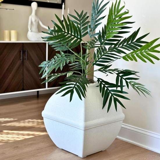 Good Pet Stuff, The Courtyard Hidden Cat Litter Box, Artificial Plants and Closed Square Cat Litter Box, Vented and Odour Filter, Easy to Clean, White Birch Good Pet Stuff, The Courtyard Hidden Cat Litter Box, Artificial Plants and Closed Square Cat Litter Box, Vented and Odour Filter, Easy to Clean, White Birch