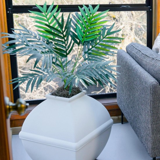 Good Pet Stuff, The Courtyard Hidden Cat Litter Box, Artificial Plants and Closed Square Cat Litter Box, Vented and Odour Filter, Easy to Clean, White Birch Good Pet Stuff, The Courtyard Hidden Cat Litter Box, Artificial Plants and Closed Square Cat Litter Box, Vented and Odour Filter, Easy to Clean, White Birch
