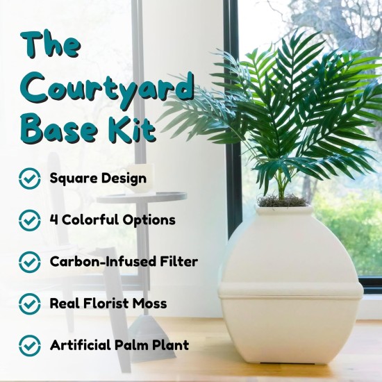 Good Pet Stuff, The Courtyard Hidden Cat Litter Box, Artificial Plants and Closed Square Cat Litter Box, Vented and Odour Filter, Easy to Clean, White Birch Good Pet Stuff, The Courtyard Hidden Cat Litter Box, Artificial Plants and Closed Square Cat Litter Box, Vented and Odour Filter, Easy to Clean, White Birch