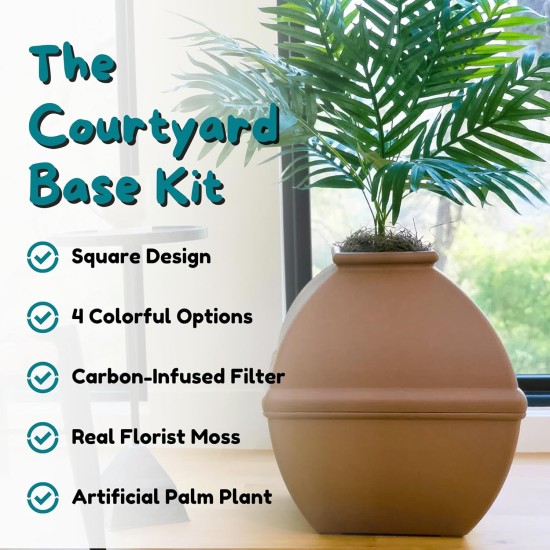 Good Pet Stuff, The Courtyard Hidden Cat Litter Box, Artificial Plants and Closed Square Cat Litter Tray, Ventilated and Odour Filter, Easy Clean, Mocha Brown Good Pet Stuff, The Courtyard Hidden Cat Litter Box, Artificial Plants and Closed Square Cat Litter Tray, Ventilated and Odour Filter, Easy Clean, Mocha Brown