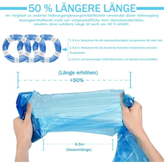 HUPIRCT Nappy Bin Refill Cassettes, 50% Longer Length, More Capacity, Additional Odour-Inhibiting EVOH Material, Seven Layers Thickness, Super Compatibility (Pack of 1) HUPIRCT Nappy Bin Refill Cassettes, 50% Longer Length, More Capacity, Additional Odour-Inhibiting EVOH Material, Seven Layers Thickness, Super Compatibility (Pack of 1)