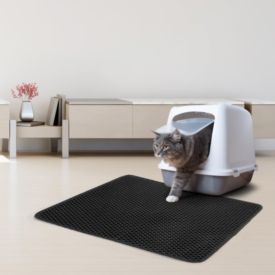 Hanbramo Cat Litter Tray Mat, 45 x 60 cm Honeycomb Double Layer Non-Slip Cat Litter Mat, Waterproof and Urine Proof Cat Mat Cat Litter Tray for Litter Catcher, Cat Litter Mat Litter Control (Grey) Hanbramo Cat Litter Tray Mat, 45 x 60 cm Honeycomb Double Layer Non-Slip Cat Litter Mat, Waterproof and Urine Proof Cat Mat Cat Litter Tray for Litter Catcher, Cat Litter Mat Litter Control (Grey)