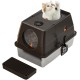 Hapihom Stainless Steel Cat Litter Tray with Lid, 60 x 40 x 39 cm, Metal Cat Litter Tray Closed with Sand Filter Pedal and Litter Scoop, XXL Large Removable High Rim Cat Litter Tray, Easy to Clean,