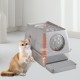 Hapihom Stainless Steel Cat Litter Tray with Lid, 60 x 40 x 39 cm, Metal Cat Litter Tray Closed with Sand Filter Pedal and Litter Scoop, XXL Large Removable High Rim Cat Litter Tray, Easy to Clean Hapihom Stainless Steel Cat Litter Tray with Lid, 60 x 40 x 39 cm, Metal Cat Litter Tray Closed with Sand Filter Pedal and Litter Scoop, XXL Large Removable High Rim Cat Litter Tray, Easy to Clean