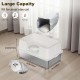 Hapihom Stainless Steel Cat Litter Tray with Lid, Cat Litter Tray with High Side Walls and Non-Stick Coating, with Anti-Leak Mat and Litter Scoop, Leak-Proof, Easy to Clean, 60 x 40 x 31.5 cm