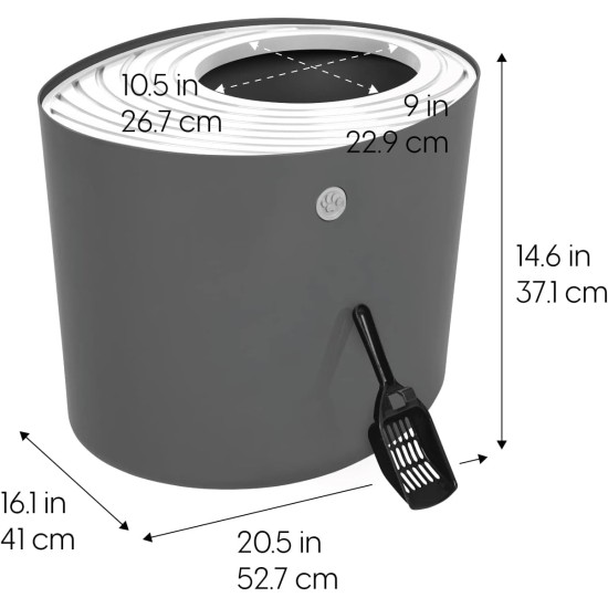 IRIS Top Entry Cat Litter Box, Dark Gray/White IRIS Top Entry Cat Litter Box, Dark Gray/White