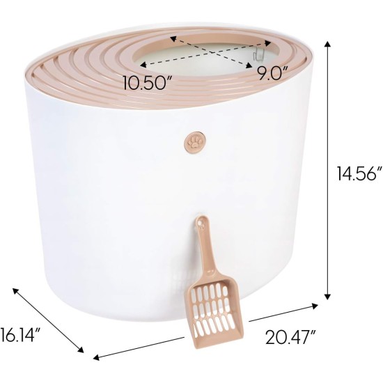 IRIS Top Entry Cat Litter Box, White IRIS Top Entry Cat Litter Box, White
