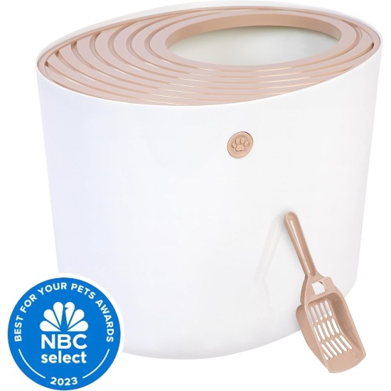 IRIS Top Entry Cat Litter Box, White IRIS Top Entry Cat Litter Box, White