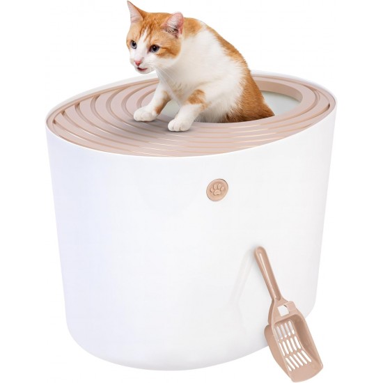 IRIS Top Entry Cat Litter Box, White IRIS Top Entry Cat Litter Box, White