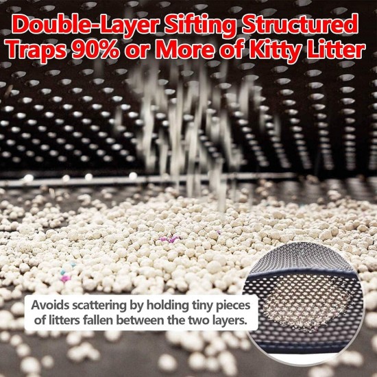 Improved Cat Litter Tray Mat 70 x 55 cm | Cat Litter Mat Pad for Cat Litter Tray Mat | Double Layer Design Waterproof Urine Proof Easy Cleaning Cat Mat - Grey Improved Cat Litter Tray Mat 70 x 55 cm | Cat Litter Mat Pad for Cat Litter Tray Mat | Double Layer Design Waterproof Urine Proof Easy Cleaning Cat Mat - Grey