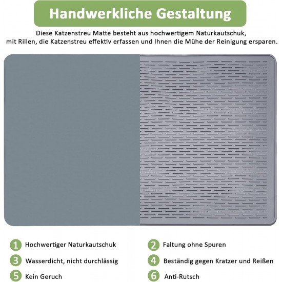 Iptienda Cat Litter Tray Mat, 86 x 56 cm, Silicone Cat Litter Mat, Non-Slip, Cat Litter Tray Mat, Waterproof Anti-Urine, Cat Litter Tray Mat, Easy to Clean (Grey) Iptienda Cat Litter Tray Mat, 86 x 56 cm, Silicone Cat Litter Mat, Non-Slip, Cat Litter Tray Mat, Waterproof Anti-Urine, Cat Litter Tray Mat, Easy to Clean (Grey)