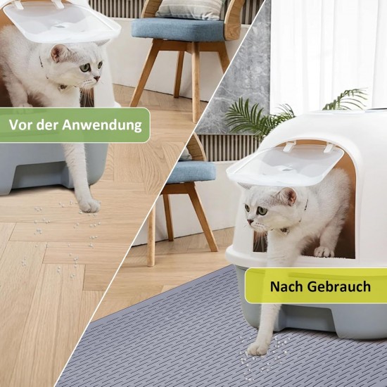 Iptienda Cat Litter Tray Mat, 86 x 56 cm, Silicone Cat Litter Mat, Non-Slip, Cat Litter Tray Mat, Waterproof Anti-Urine, Cat Litter Tray Mat, Easy to Clean (Grey) Iptienda Cat Litter Tray Mat, 86 x 56 cm, Silicone Cat Litter Mat, Non-Slip, Cat Litter Tray Mat, Waterproof Anti-Urine, Cat Litter Tray Mat, Easy to Clean (Grey)