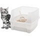 Iris Ohyama CLH-12 Cat Litter Tray, up to 7 kg, Set of 2, Grey, Open, without Lid, High Removable Edge, for Large Cats, Kittens, XXL Cat Litter Box, BPA-Free