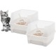 Iris Ohyama CLH-12 Cat Litter Tray, up to 7 kg, Set of 2, Grey, Open, without Lid, High Removable Edge, for Large Cats, Kittens, XXL Cat Litter Box, BPA-Free Iris Ohyama CLH-12 Cat Litter Tray, up to 7 kg, Set of 2, Grey, Open, without Lid, High Removable Edge, for Large Cats, Kittens, XXL Cat Litter Box, BPA-Free