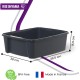 Iris Ohyama CLH-12 Cat Litter Tray, up to 7 kg, Set of 2, Grey, Open, without Lid, High Removable Edge, for Large Cats, Kittens, XXL Cat Litter Box, BPA-Free