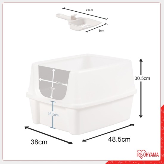 Iris Ohyama CLH-12 Cat Litter Tray, up to 7 kg, Set of 2, Grey, Open, without Lid, High Removable Edge, for Large Cats, Kittens, XXL Cat Litter Box, BPA-Free Iris Ohyama CLH-12 Cat Litter Tray, up to 7 kg, Set of 2, Grey, Open, without Lid, High Removable Edge, for Large Cats, Kittens, XXL Cat Litter Box, BPA-Free